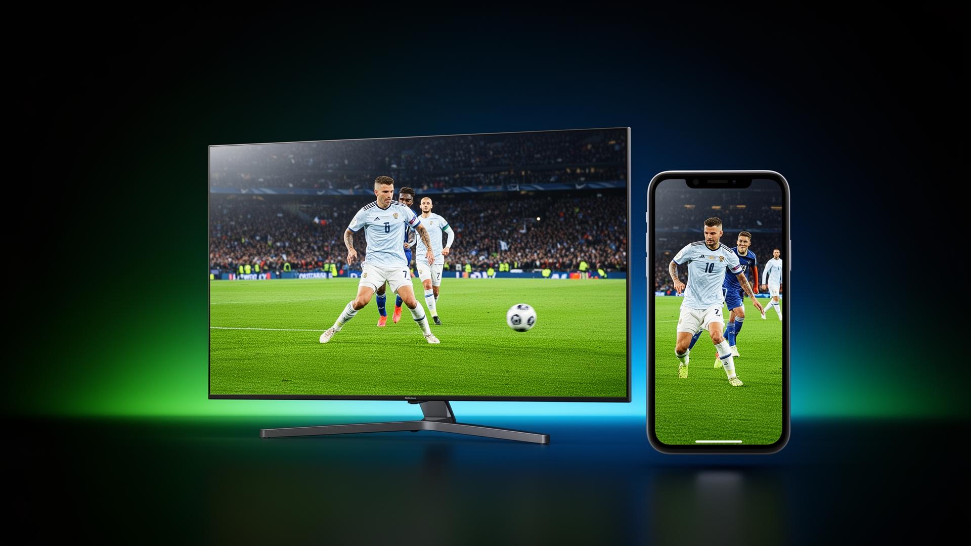 TV and phone streaming live football